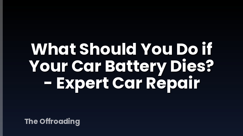 What Should You Do if Your Car Battery Dies? - Expert Car Repair