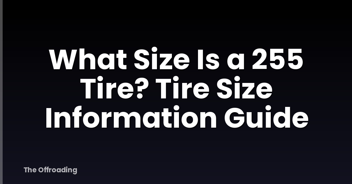 What Size Is a 255 Tire? Tire Size Information Guide