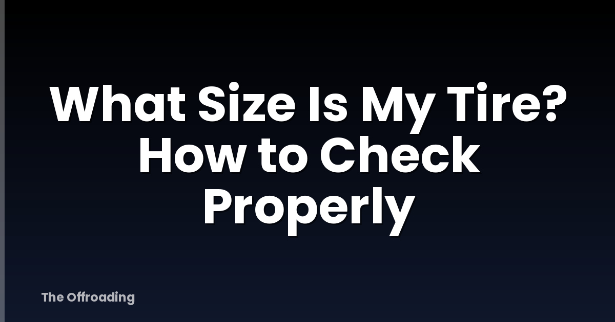 What Size Is My Tire? How to Check Properly