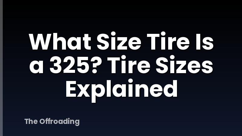 What Size Tire Is a 325? Tire Sizes Explained
