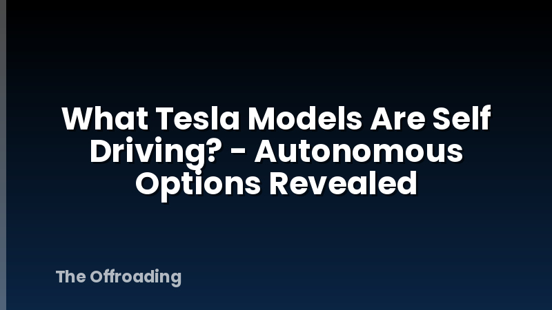 What Tesla Models Are Self Driving? - Autonomous Options Revealed