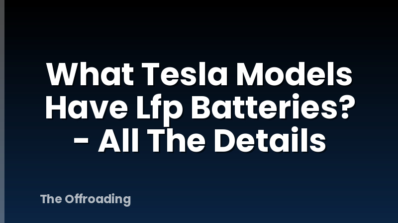What Tesla Models Have Lfp Batteries? - All The Details