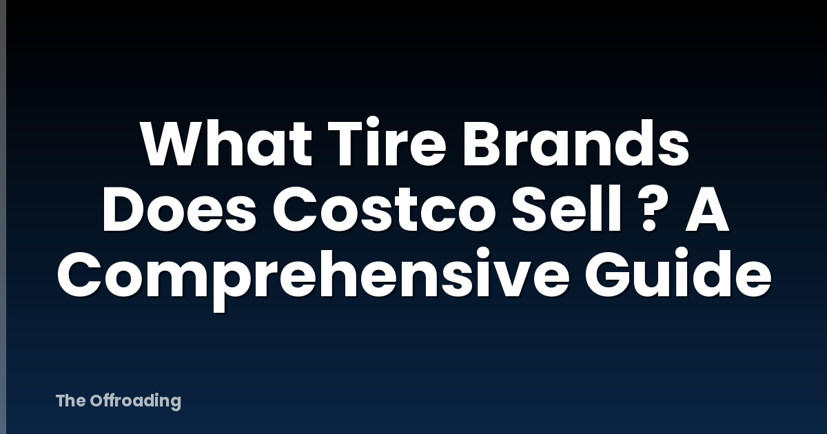 What Tire Brands Does Costco Sell ? A Comprehensive Guide