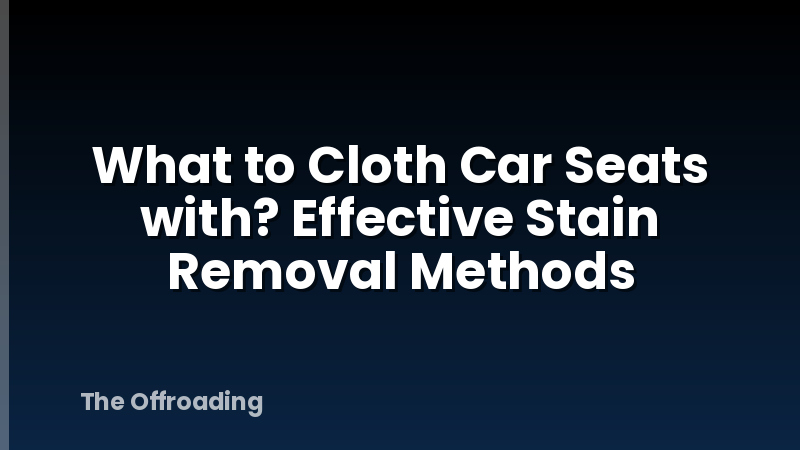 What to Cloth Car Seats with? Effective Stain Removal Methods