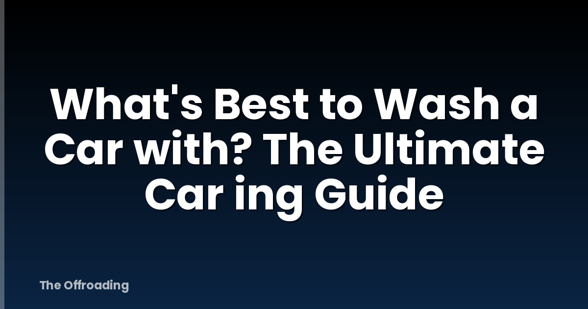 What's Best To Wash A Car With? The Ultimate Car Ing Guide