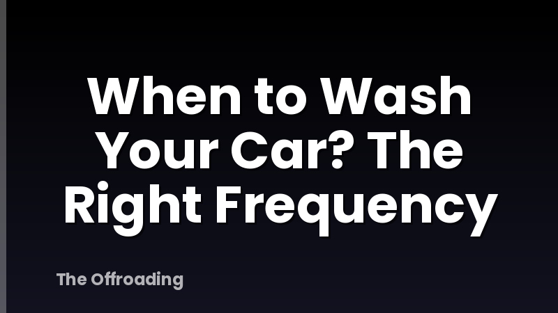 When to Wash Your Car? The Right Frequency
