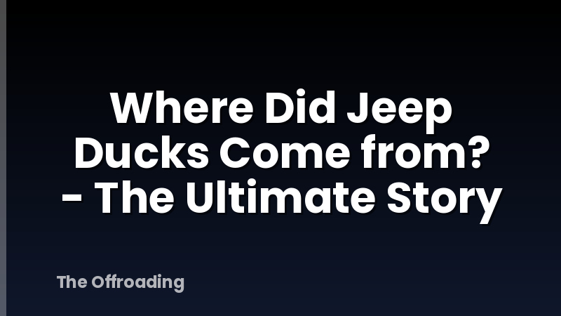 Where Did Jeep Ducks Come from? - The Ultimate Story