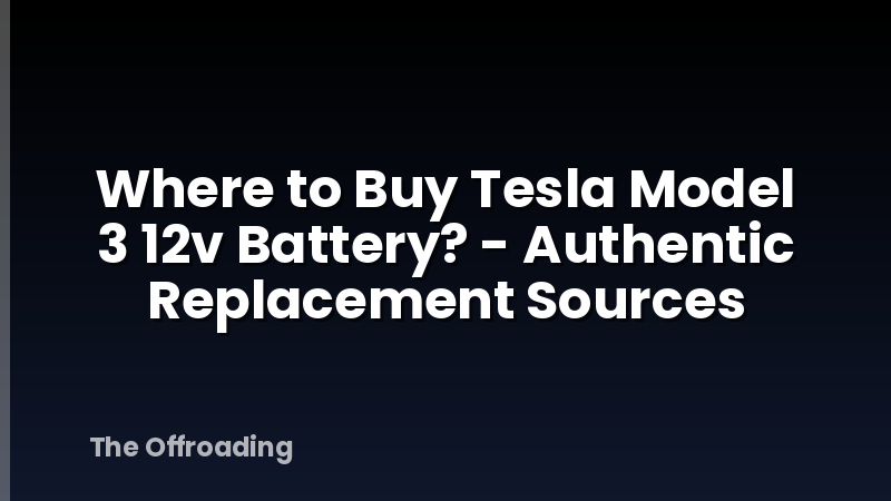 Where to Buy Tesla Model 3 12v Battery? - Authentic Replacement Sources