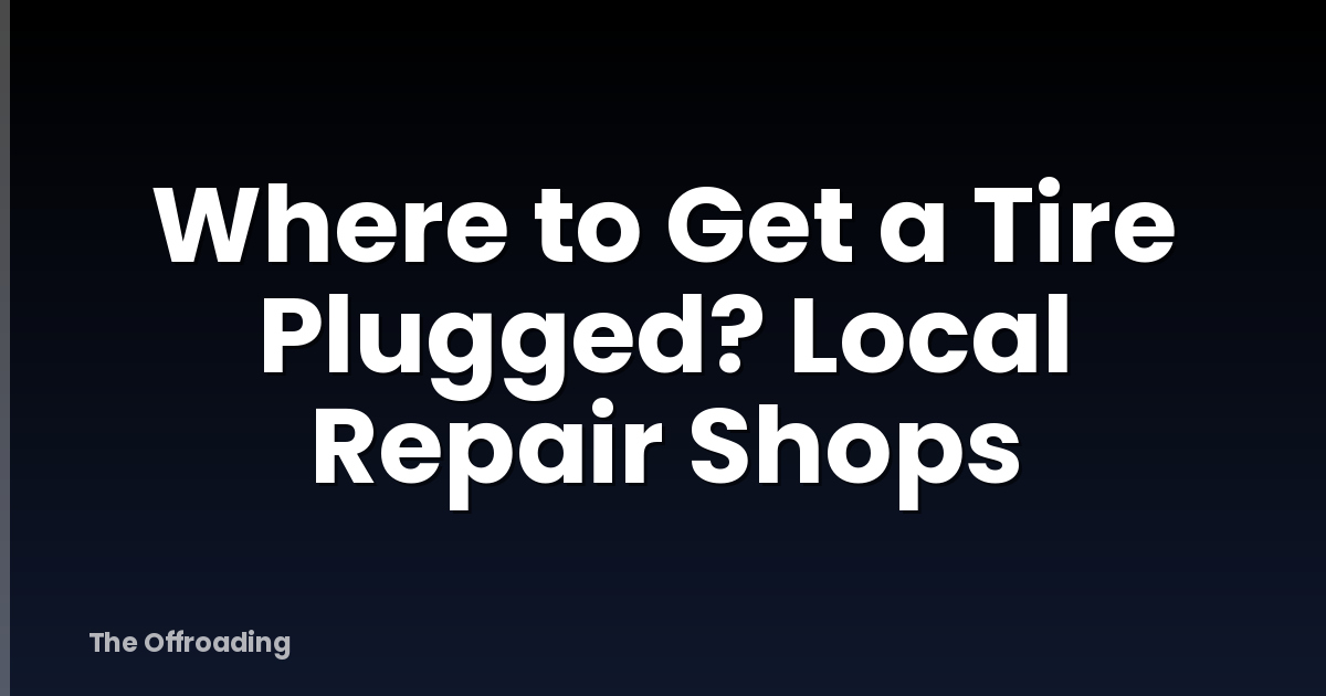 Where to Get a Tire Plugged? Local Repair Shops