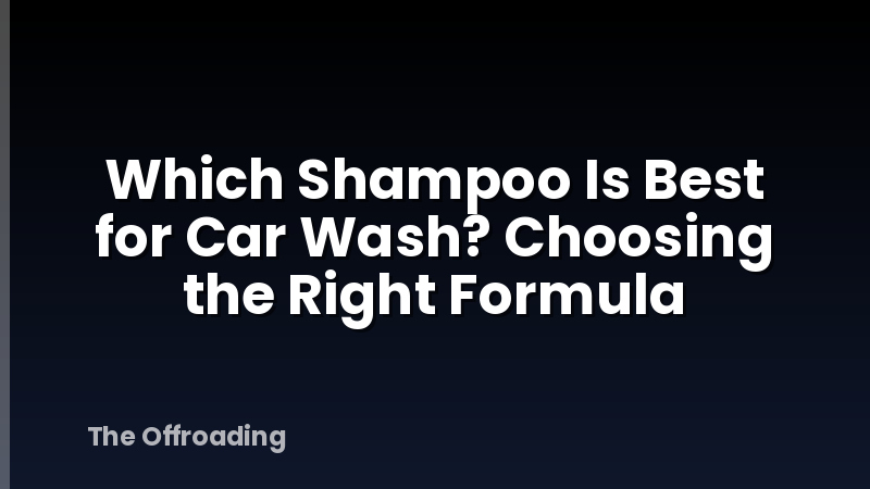 Which Shampoo Is Best for Car Wash? Choosing the Right Formula