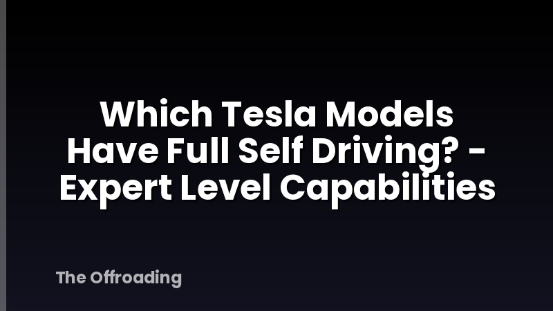 Which Tesla Models Have Full Self Driving? - Expert Level Capabilities