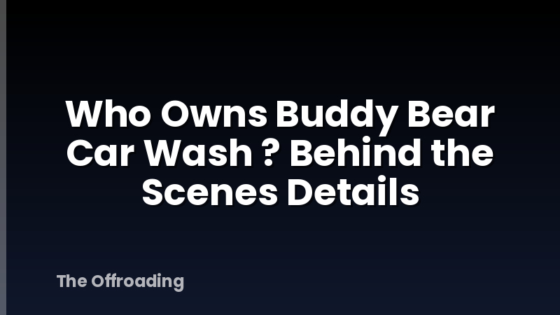 Who Owns Buddy Bear Car Wash ? Behind the Scenes Details