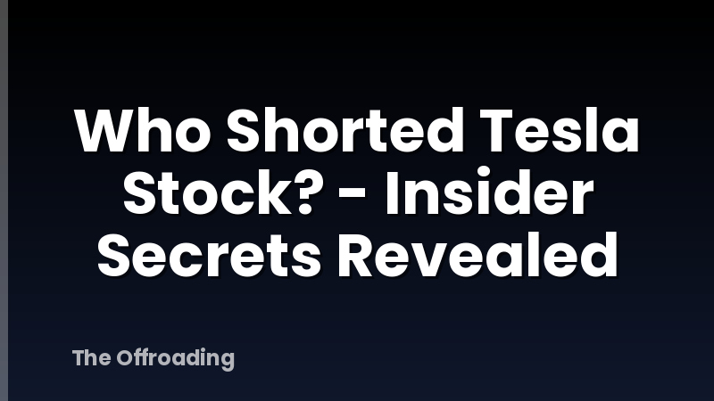 Who Shorted Tesla Stock? - Insider Secrets Revealed