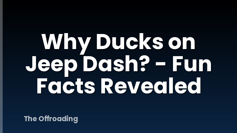 Why Ducks on Jeep Dash? - Fun Facts Revealed