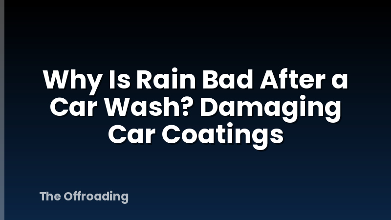 Why Is Rain Bad After a Car Wash? Damaging Car Coatings