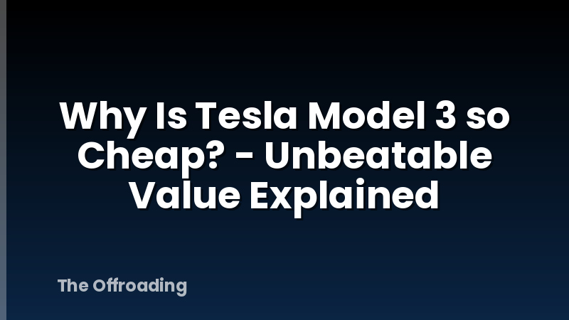 Why Is Tesla Model 3 so Cheap? - Unbeatable Value Explained