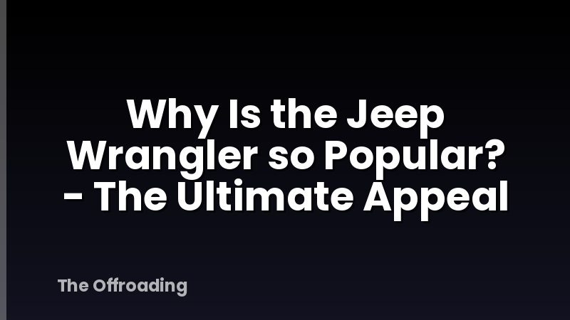 Why Is the Jeep Wrangler so Popular? - The Ultimate Appeal