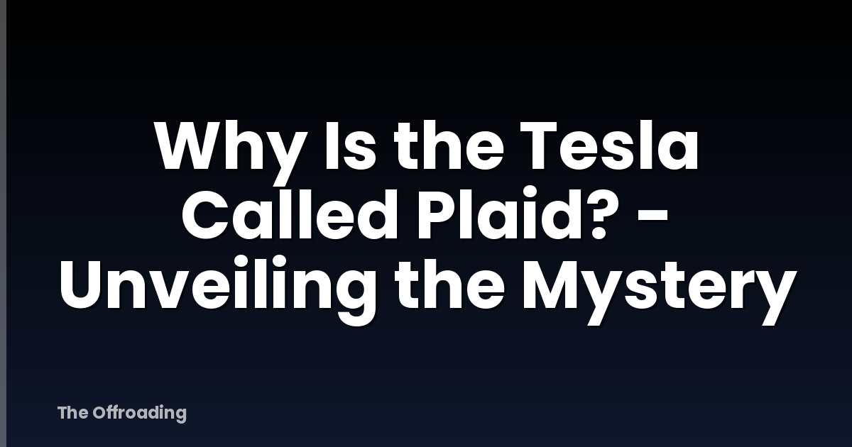 Why Is the Tesla Called Plaid? - Unveiling the Mystery