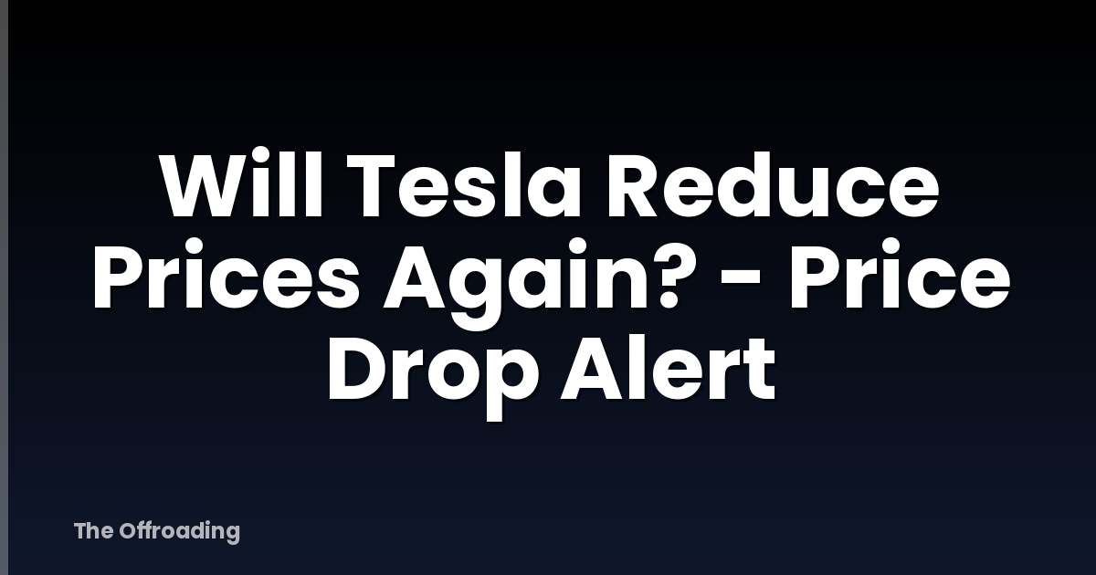 Will Tesla Reduce Prices Again? - Price Drop Alert