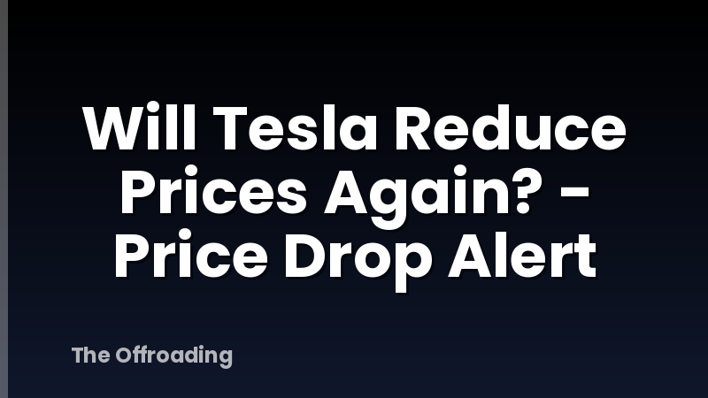Will Tesla Reduce Prices Again? - Price Drop Alert