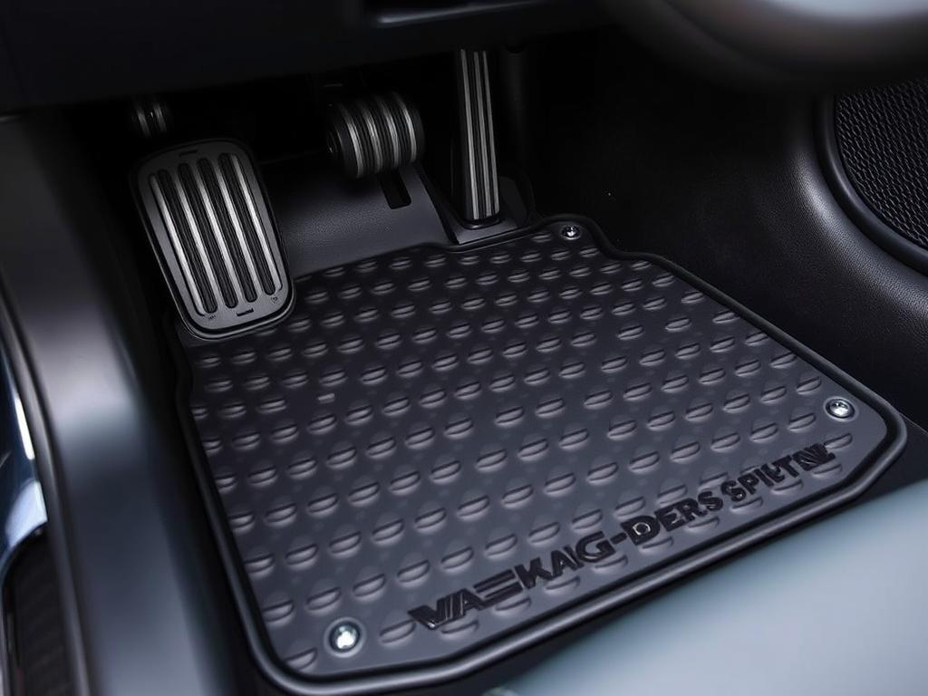 3D MAXpider KAGU Series floor mats installed in Tesla Model Y showing textured surface and perfect fit