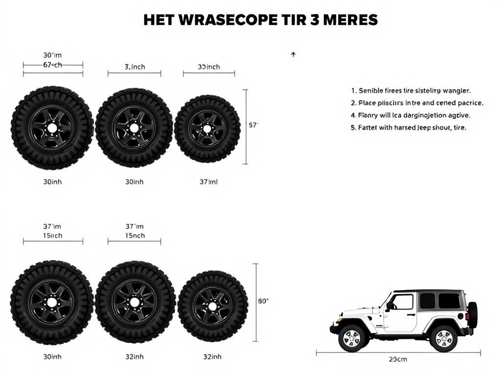 Jeep Wrangler tire size comparison showing different diameter options Jeep Wrangler tire size comparison showing different diameter options