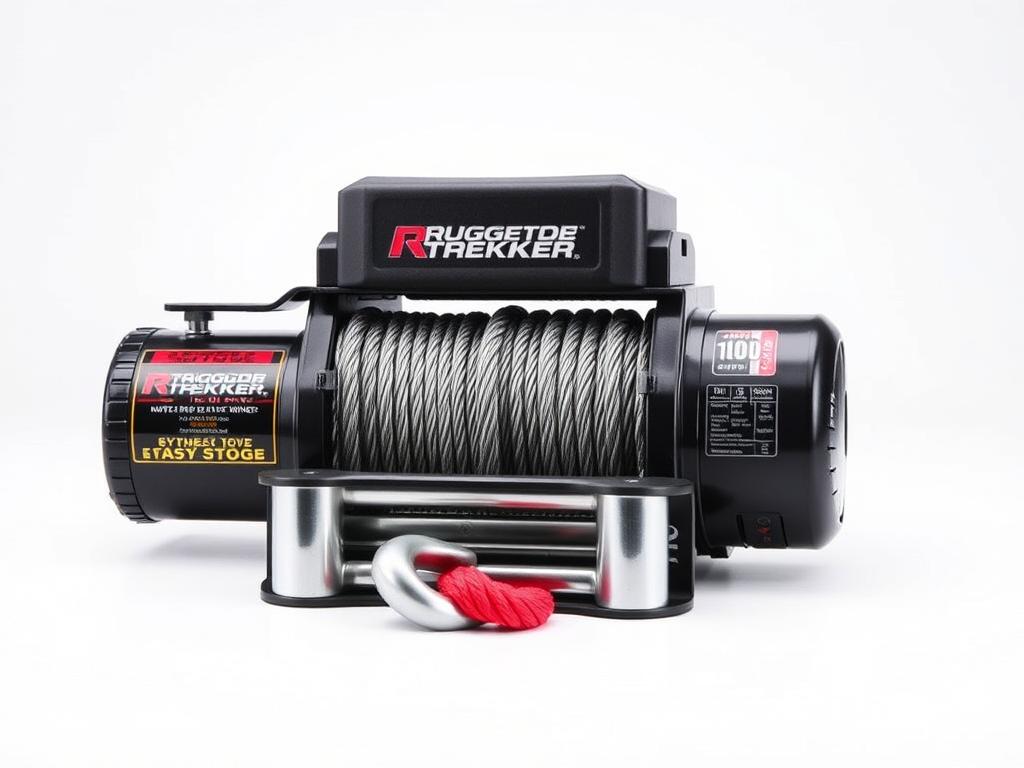 Rugged Ridge Trekker 10K winch for Jeep with synthetic rope Rugged Ridge Trekker 10K winch for Jeep with synthetic rope