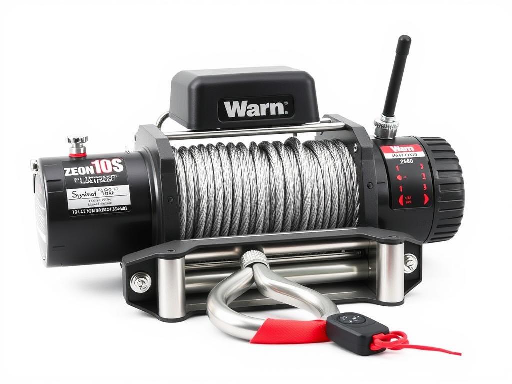Warn Zeon 10-S Platinum winch for Jeep with synthetic rope and wireless remote Warn Zeon 10-S Platinum winch for Jeep with synthetic rope and wireless remote
